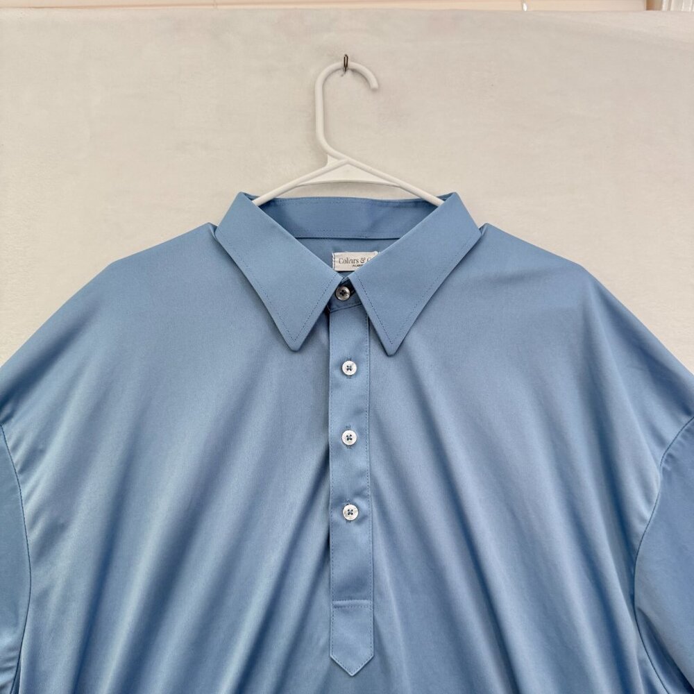 Collars & Co Polo Shirt Mens 3XL Blue Golf Performance Sports - Picture 2 of 8